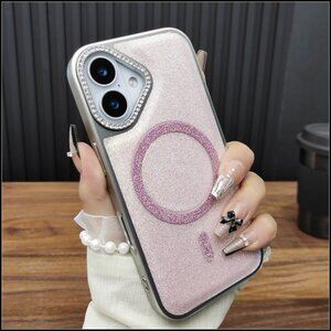 Pink Glitter Rhinestone MagSafe Case